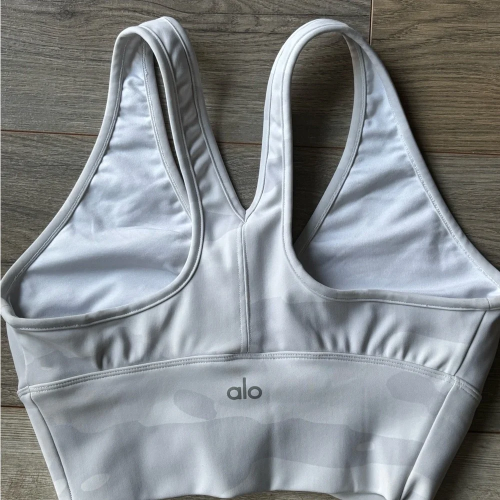 ALO Yoga White Sports Bra - Picture 3 of 3